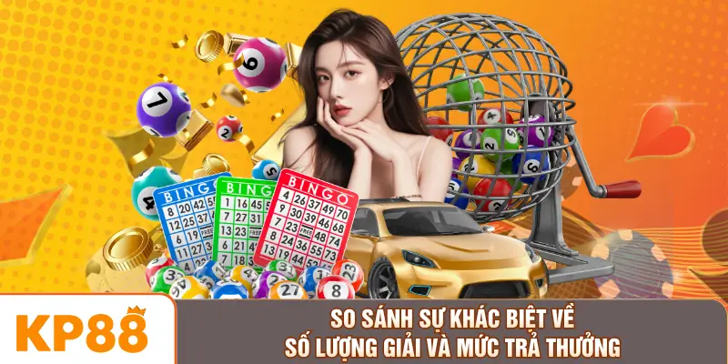 So sánh sự khác biệt về số lượng giải và mức trả thưởng
